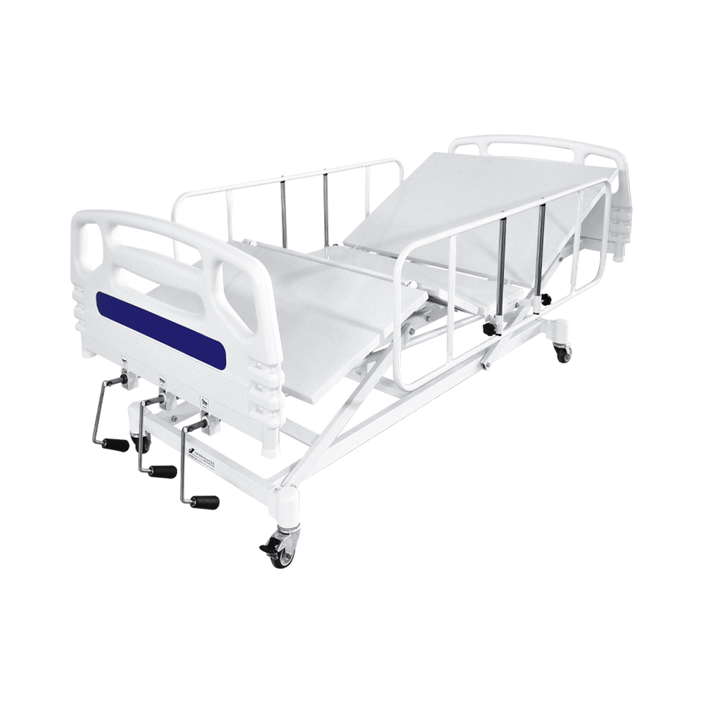 CAMA HOSPITALAR MANUAL SEMI LUXO 7 POSIÇOES GRADES EM AÇO