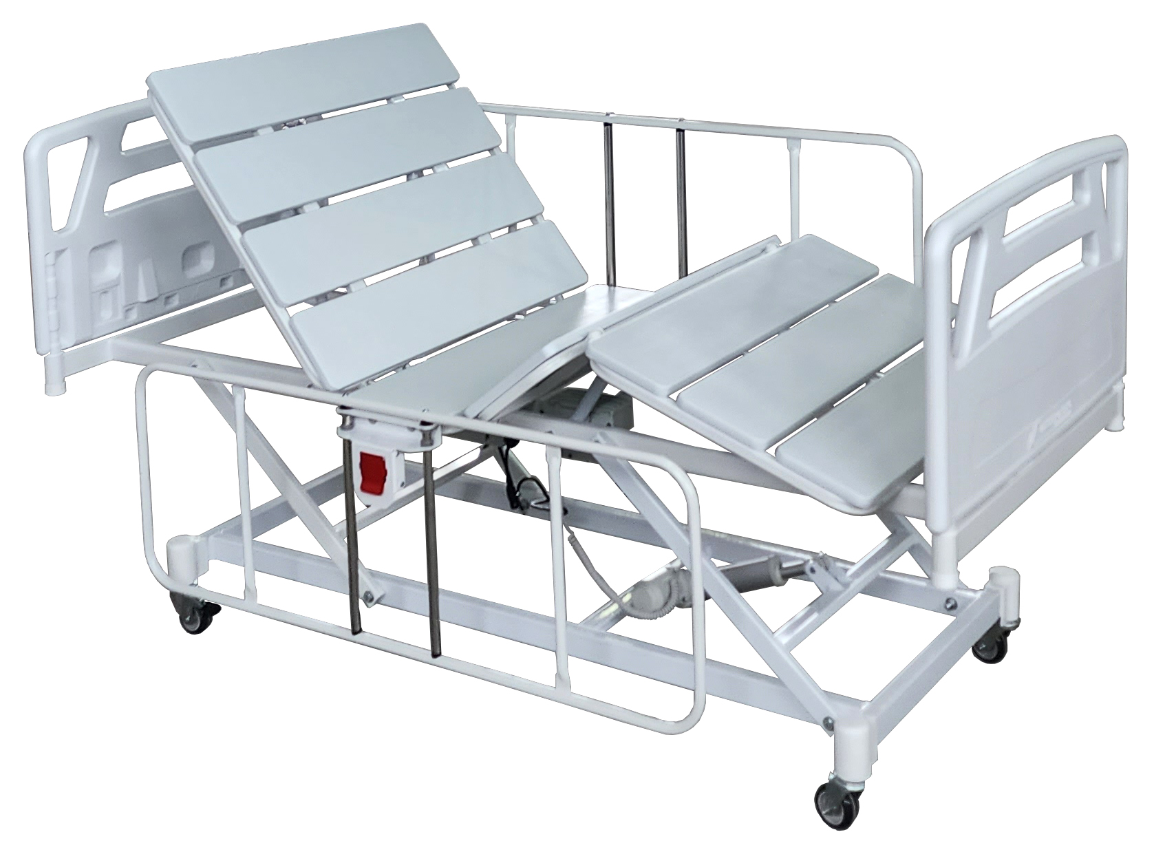 CAMA HOSPITALAR MOTORIZADA SEMI LUXO 7 POSIÇOES GRADES EM AÇO